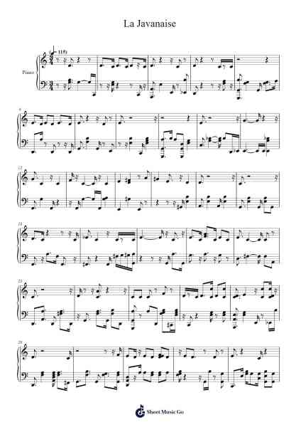 La Javanaise 樂譜由 Serge Gainsbourg - 編曲 Caerwood Belch