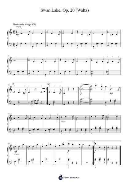 Swan Lake, Op. 20: Waltz Sheet Music by Pyotr Ilyich Tchaikovsky-Arr.Keatsrid Burnsgo