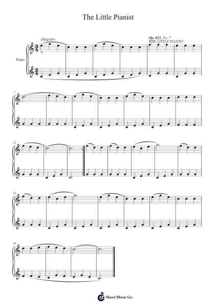 The Little Pianist, Op. 823, No. 7 Sheet Music by Carl Czerny-Arr.Foxbroad Wilsey