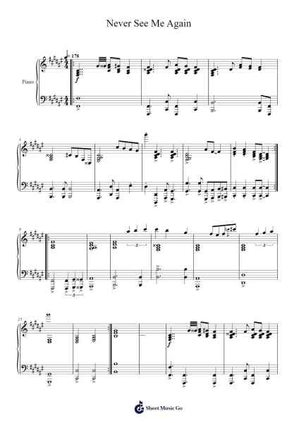 Never See Me Again Sheet Music by Kanye West-Arr.Virlouis
