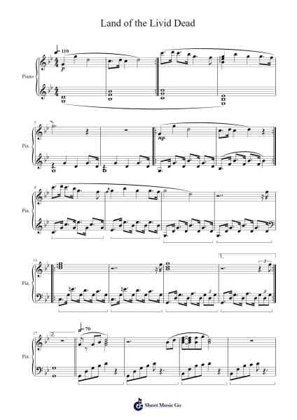 Land of the Livid Dead Sheet Music by Misc Computer Games-Arr.Gilphia