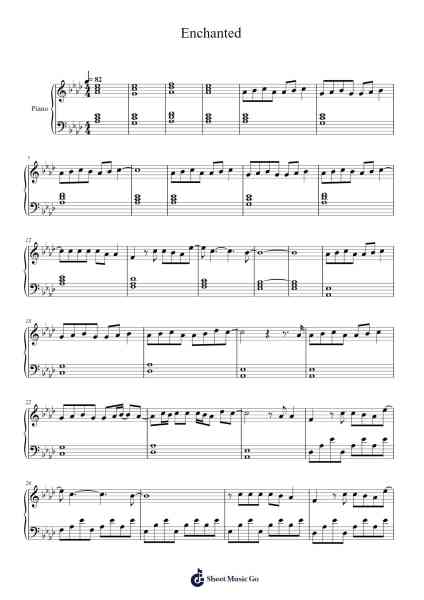 Enchanted Sheet Music by Taylor Swift-Arr.Ronbard
