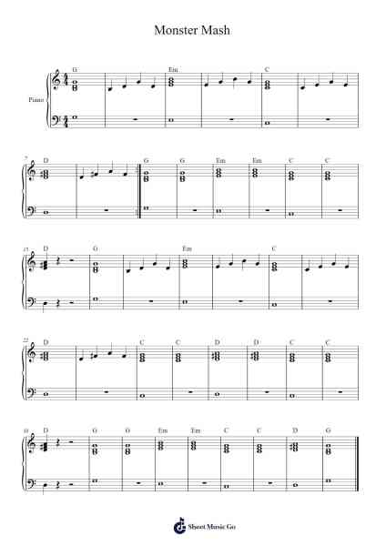 Monster Mash Sheet Music by Bobby Pickett-Arr.Cybing Gilldrew