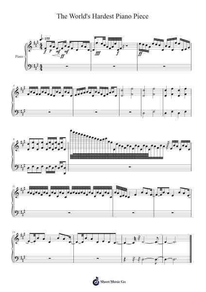 The World's Hardest Piano Piece Sheet Music by undefined-Arr.Jonesrhys