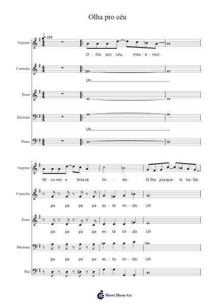 Olha pro céu Sheet Music by Luiz Gonzaga-Arr.Huxver Birdnee