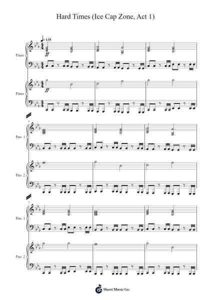 Hard Times (Ice Cap Zone, Act 1) Sheet Music by Michael Jackson/SEGA Sound Team-Arr.Shedave Dwightrene
