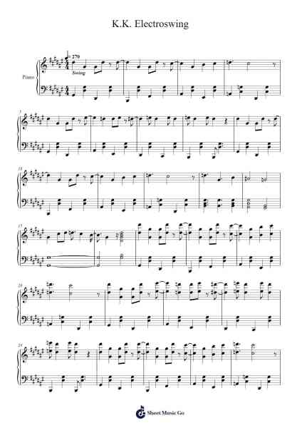 K.K. Electroswing Sheet Music by Camellia-Arr.Gemruth Montlyn