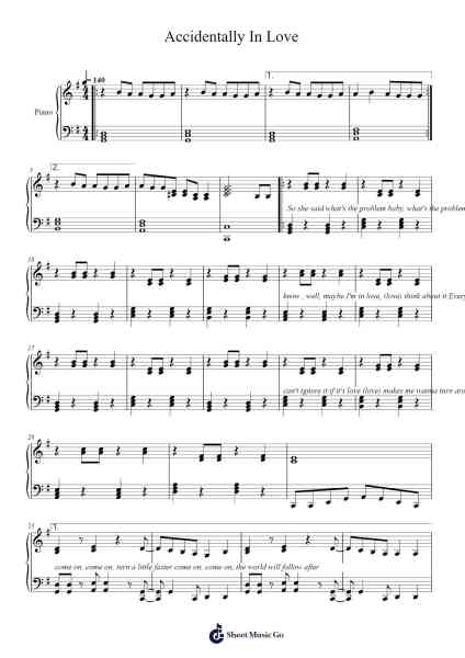 Accidentally In Love Sheet Music by Counting Crows-Arr.Woolgreen