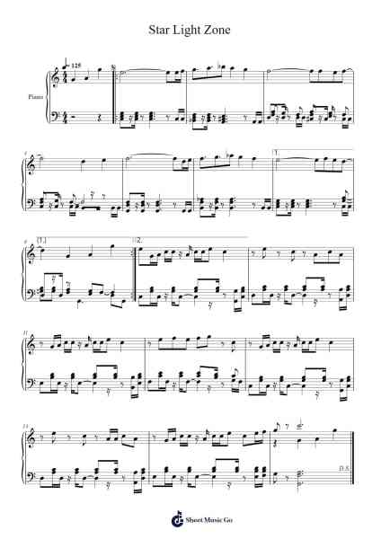 Star Light Zone - Sonic the Hedgehog (Piano) Sheet Music by Misc Computer Games-Arr.Chansay Leenix