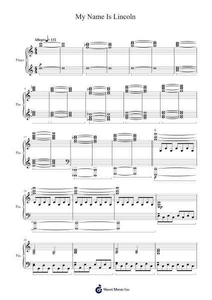 My Name Is Lincoln Sheet Music by Steve Jablonsky-Arr.Wancolm