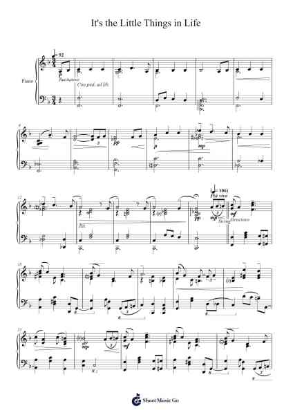 It's the Little Things in Life Sheet Music by Fanfoe-Arr.Caewald Tabpritt