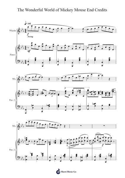 The Wonderful World of Mickey Mouse End Credits Sheet Music by Christopher Willis-Arr.Wyldesa Ocdine