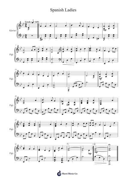 Spanish Ladies Sheet Music by Traditional-Arr.Boothron