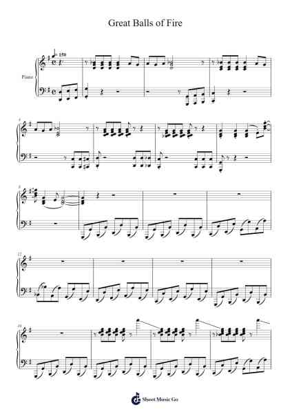 Great Balls of Fire Sheet Music by Jerry Lee Lewis-Arr.Steinter Rooridge