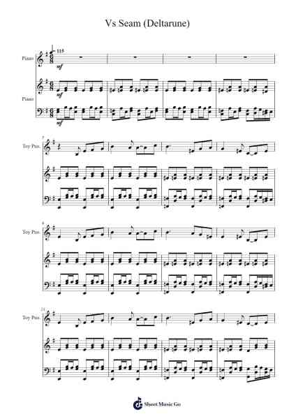 Vs Seam (Deltarune) Sheet Music by Toby Fox-Arr.Blanes Poyale