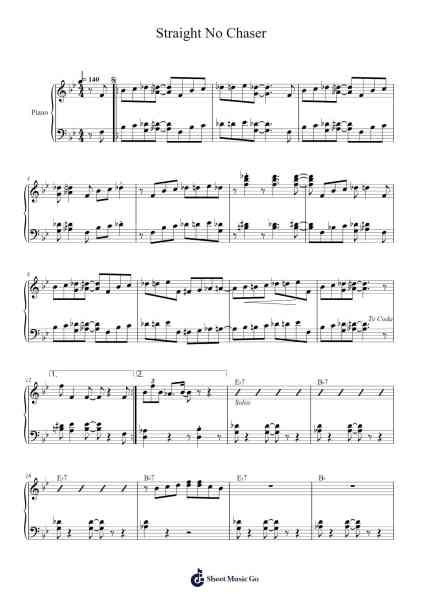 Straight No Chaser Sheet Music by Thelonious Monk-Arr.Fordlome