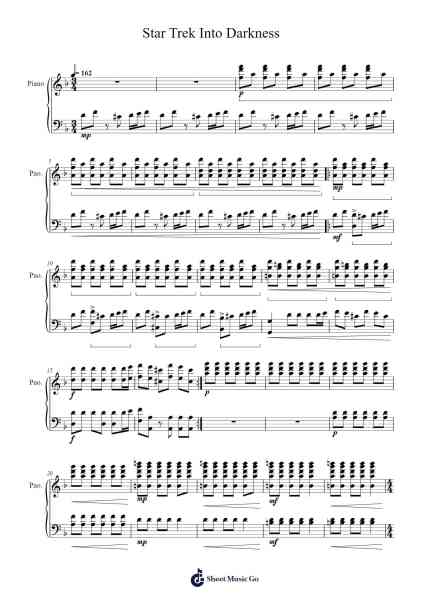 Star Trek Into Darkness Sheet Music by Misc Soundtrack-Arr.Sawhy