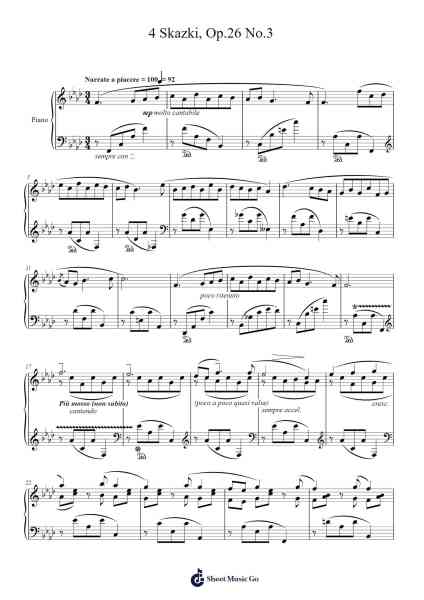 4 Skazki, Op. 26 No. 3 Sheet Music by Nikolai Medtner-Arr.Reyphens