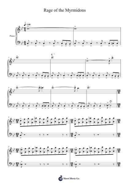 Rage of the Myrmidons Sheet Music by Darren Korb-Arr.Taysnow Churniel