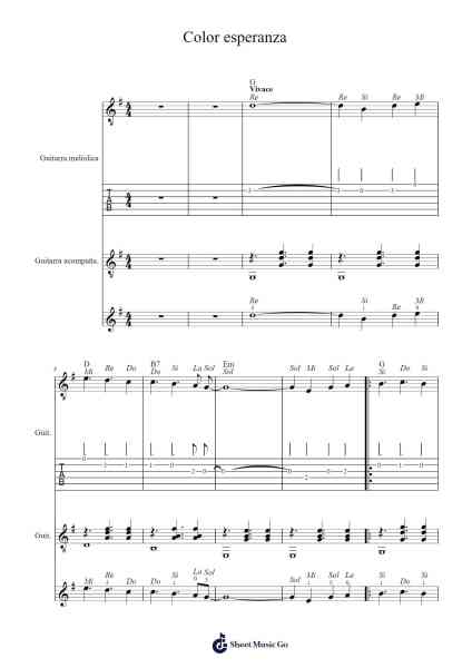 Color esperanza Sheet Music by Diego Torres-Arr.Luda Gaian