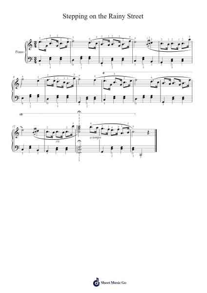 Stepping on the Rainy Street Sheet Music by The Daydream-Arr.Lautus Phichad