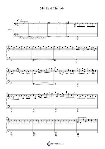 My Last Charade Sheet Music by Misc Soundtrack-Arr.Xanbriel Rague