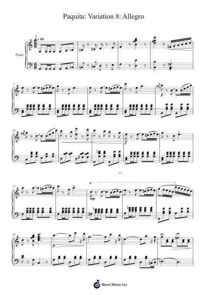 Paquita: Variation 8: Allegro Sheet Music by Ludwig Minkus-Arr.Glosper