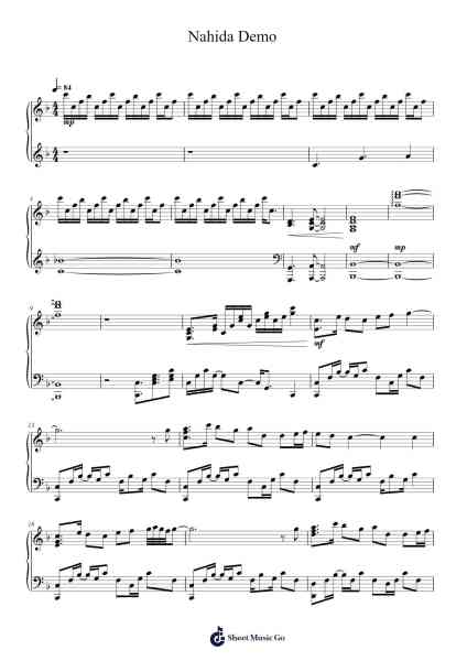 Nahida Demo Sheet Music by HOYO-MiX-Arr.Krisbe Chadky