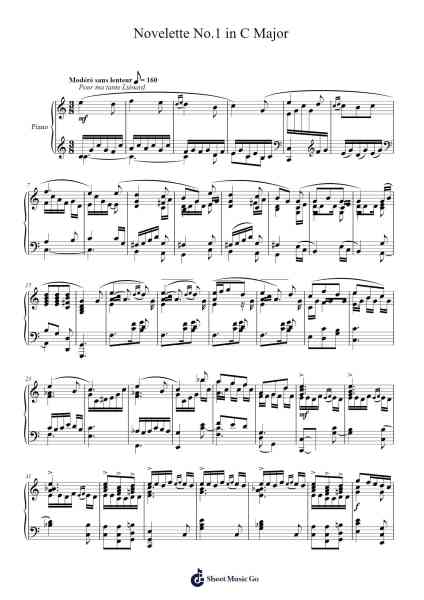 Novelette No. 1 in C Major Sheet Music by Francis Poulenc-Arr.Evertrine Curcent
