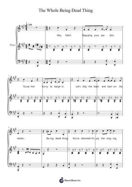 The Whole Being Dead Thing Sheet Music by Eddie Perfect-Arr.Atkuk