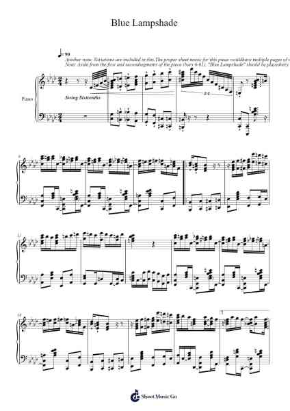 Blue Lampshade Sheet Music by Tom Brier-Arr.Nodric