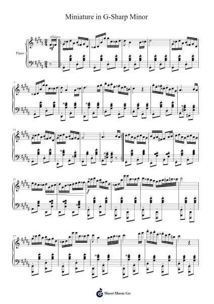 Miniature in G-Sharp Minor Sheet Music by Glamo Roykit-Arr.Duttdes Dawnpril
