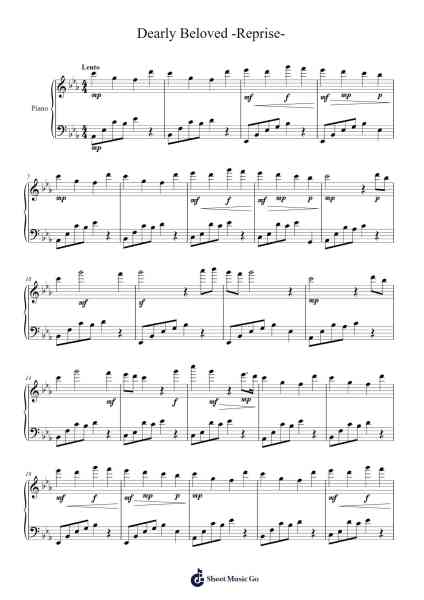 Dearly Beloved -Reprise- Sheet Music by Yoko Shimomura-Arr.Lenshaw