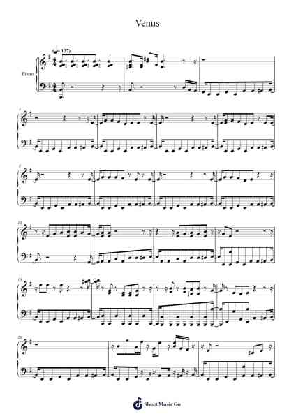 Venus Sheet Music by Shocking Blue-Arr.Phylpeg Bradning