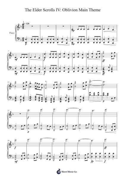 The Elder Scrolls IV: Oblivion Main Theme Sheet Music by Taylor Preston-Arr.Kensibyl