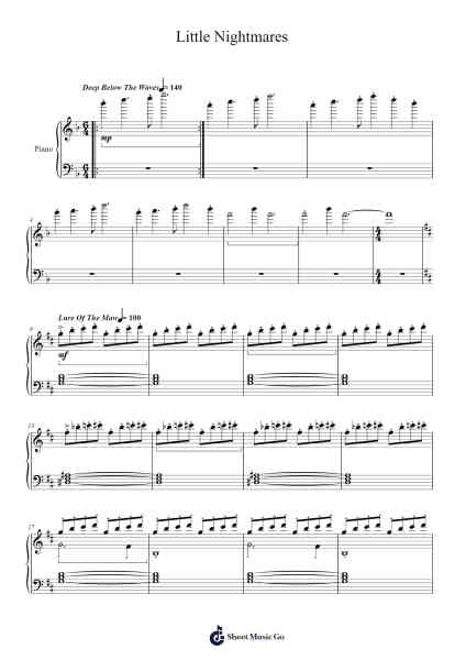 Little Nightmares Sheet Music by Tobias Lilja-Arr.Fredcamp Viomia
