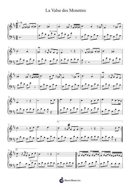 La valse des monstres Sheet Music by Yann Tiersen-Arr.Merpe