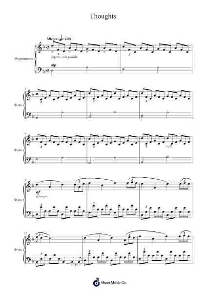 Thoughts Sheet Music by Lancedes Jillsper-Arr.Walshfox