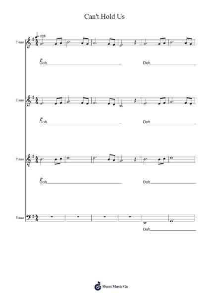 Can't Hold Us Sheet Music by -Arr.Shellay
