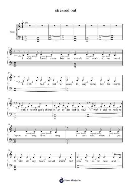 stressed out Sheet Music by Twenty One Pilots-Arr.Linjane Barcox