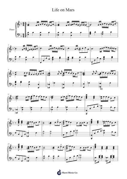 Life on Mars Sheet Music by David Bowie-Arr.Bisay