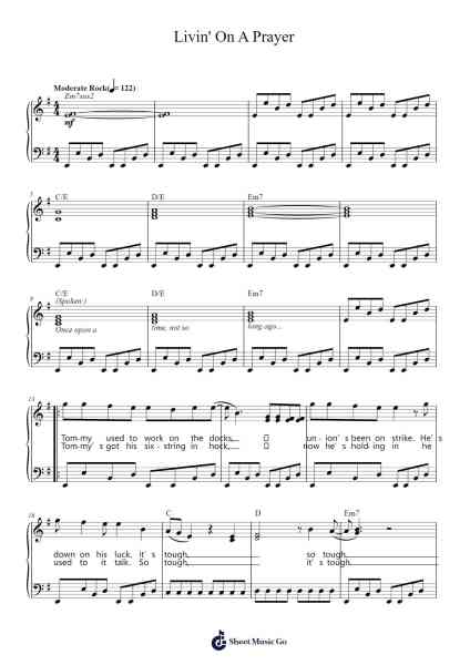 Livin' On A Prayer Sheet Music by Bon Jovi-Arr.Hillstone Ogmin