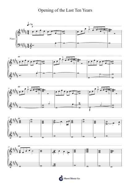 Opening of the Last Ten Years Sheet Music by RADWIMPS-Arr.Charmie