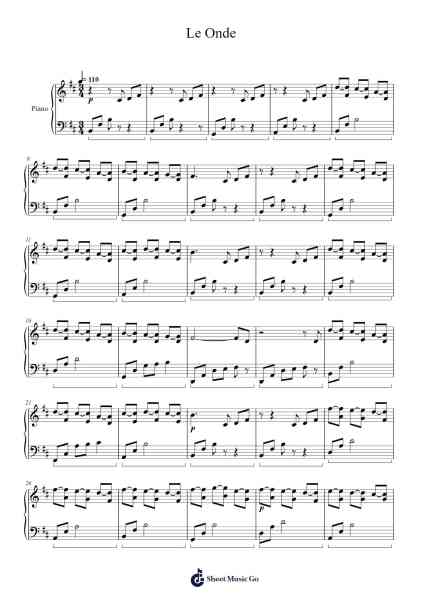 Le Onde Sheet Music by Ludovico Einaudi-Arr.Reywood