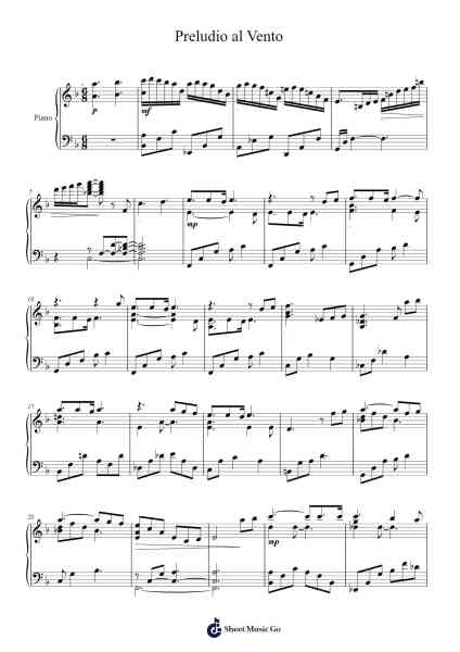 Preludio al Vento Sheet Music by Yiruma-Arr.Scottprice Wattfer