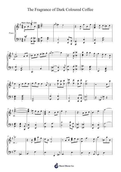 The Fragrance of Dark Coloured Coffee Sheet Music by Masakazu Sugimori-Arr.Sidmons