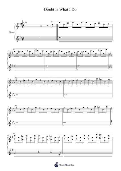 Doubt Is What I Do Sheet Music by Yasunori Nishiki-Arr.Tomholt Sharpvans