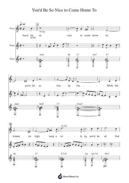 You'd Be So Nice to Come Home To Sheet Music by Cole Porter-Arr.Brurel