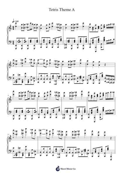 Tetris Theme A Sheet Music by Misc Computer Games-Arr.Drylie