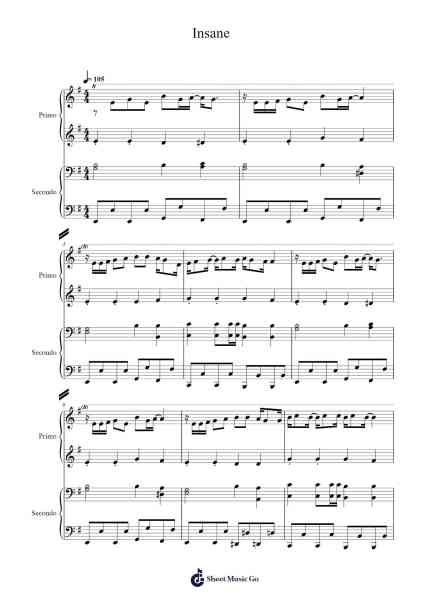 Insane Sheet Music by Black Gryph0n-Arr.Blyret Jimlor